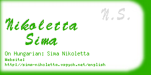nikoletta sima business card